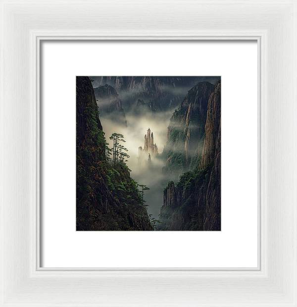 yellow mountains framed print max rive white mat and white frame - smallest size
