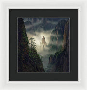 yellow mountains framed print max rive black mat and white frame - xs