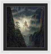 yellow mountains framed print max rive black mat and white frame - xl