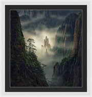 yellow mountains framed print max rive black mat and white frame - xxl
