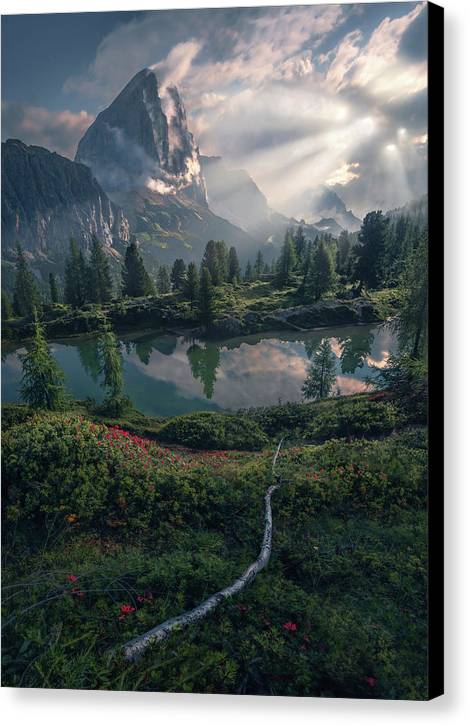 The Sun Above The Mountain Lake - Canvas Print