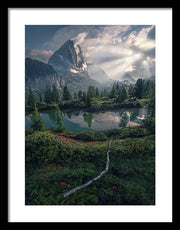The Sun Above The Mountain Lake - Framed Print
