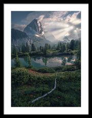 The Sun Above The Mountain Lake - Framed Print