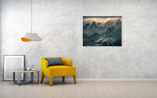 Yellow Mountains Winter - Acrylic Print