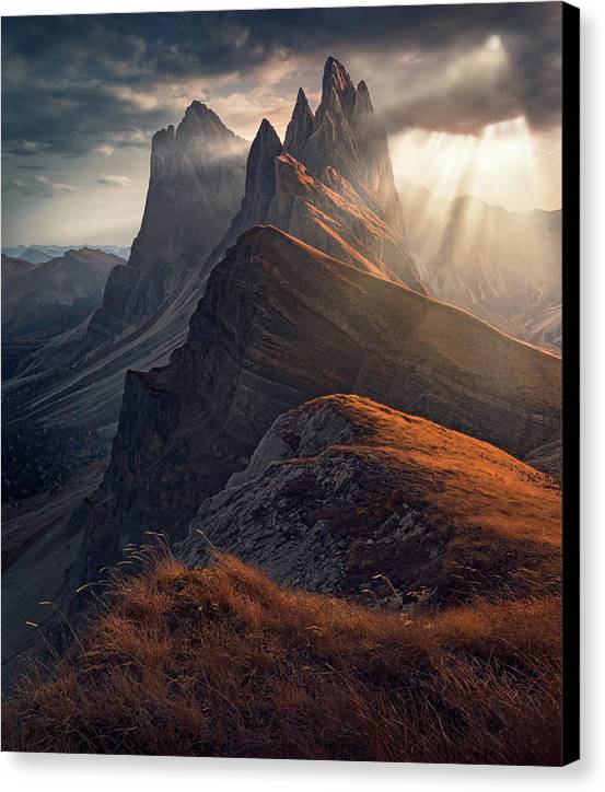 Dolomites Canvas Print with black sides