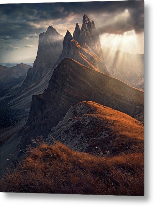 Dramatic Light Alps - Metal Print