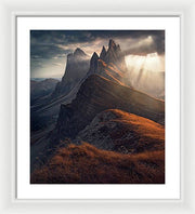 Dolomiti Seceda Mountain - Framed Print