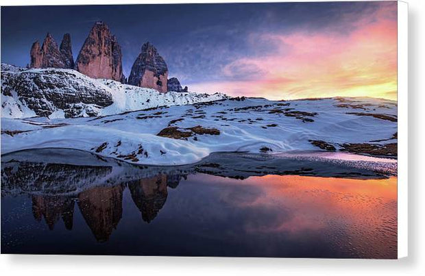 Frozen Lake Alps - Canvas Print