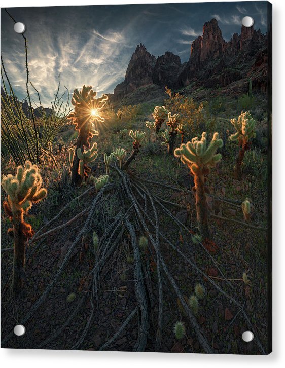Southwest Landscape Acrylic Print with aluminum mountain posts
