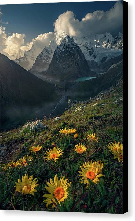 Andes Mountain Canvas Print with black sides