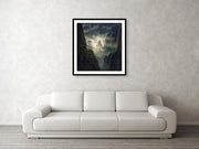 yellow mountains framed print hanged on wall in big size - china landscape
