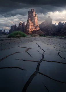 Cracked mud landscape saudi
